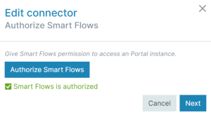 Edit Connector Authorize Smart Flows